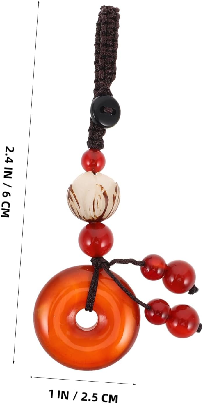 Chalcedony Car Keychain Pendant Creative Keychain Ornament for Keys Bags Unique Chinese Style Decoration - Image 2