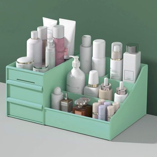 Rylan Cosmetic Organizer Box Drawers Storage Plastic Stationary Box | Make Up Organiser For Women | Kitchen Organizer | Wardrobe Organisers | Jewellery Organisers,Green - Image 2