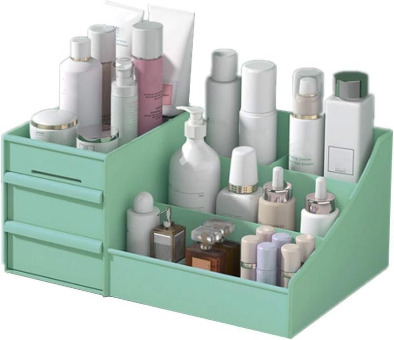 Rylan Cosmetic Organizer Box Drawers Storage Plastic Stationary Box | Make Up Organiser For Women | Kitchen Organizer | Wardrobe Organisers | Jewellery Organisers,Green - Image 1