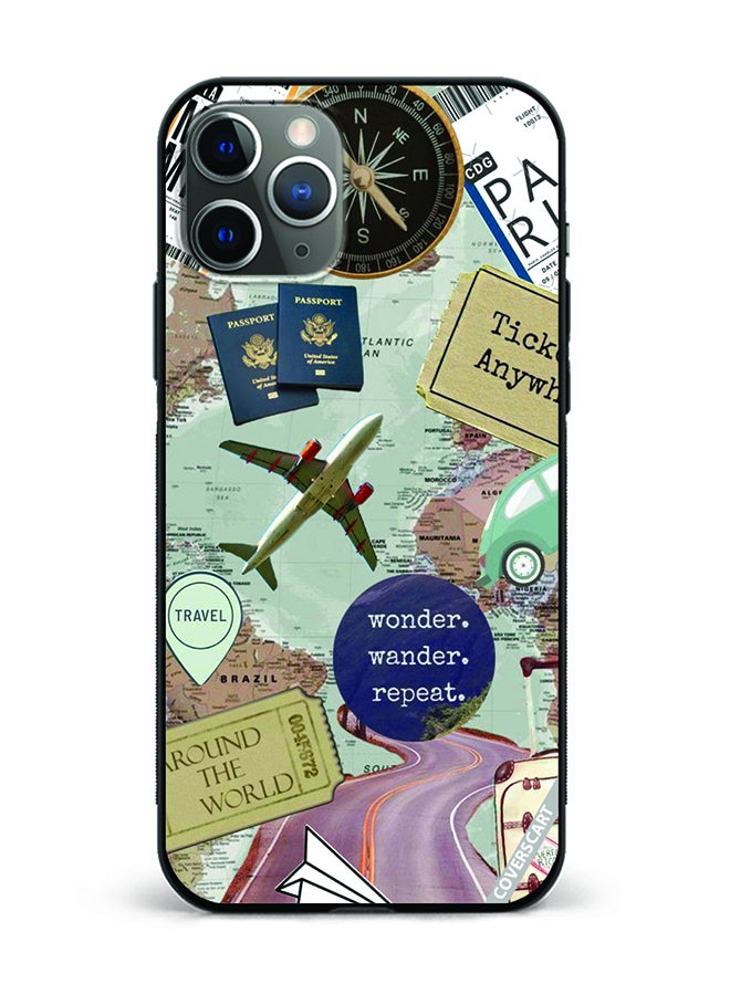 COVERSCART Protective Case Cover For Apple iPhone 11 Pro Max Travel Theme Design Multicolour