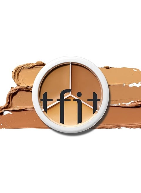 TFIT Cover Up Pro Concealer Palette - 3-in-1 Full Coverage Color Correcting Cream (Hydrating, 04 Dark, 0.52 Oz)
