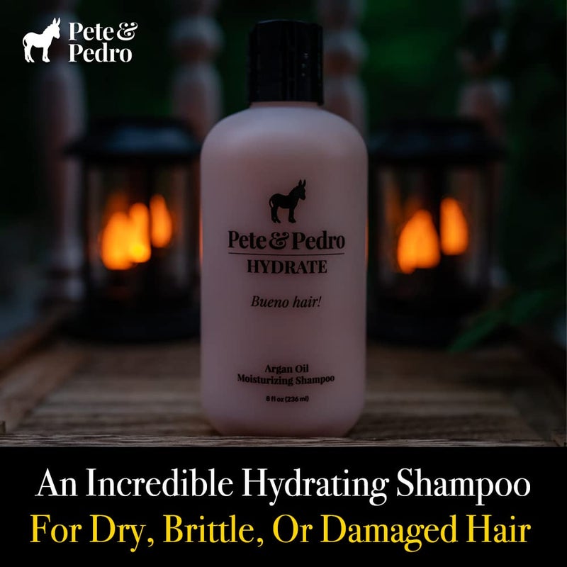 Pete & Pedro HYDRATE - Hydrating Argan Oil Shampoo For Men & Women | Moisturizing Daily Shampoo Cleanser For Dry, Dull, & Fragile Hair | As Seen on Shark Tank, 8.5 oz. - Image 3