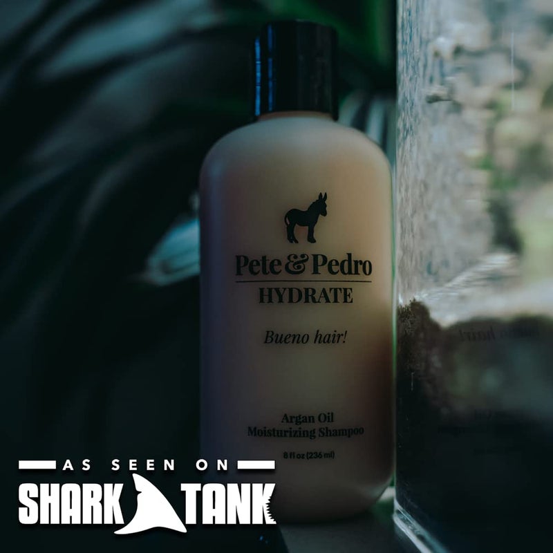 Pete & Pedro HYDRATE - Hydrating Argan Oil Shampoo For Men & Women | Moisturizing Daily Shampoo Cleanser For Dry, Dull, & Fragile Hair | As Seen on Shark Tank, 8.5 oz. - Image 4