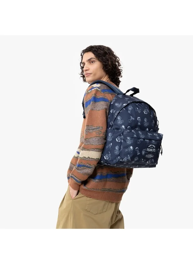 EASTPAK Day Pak'R Peanuts Navy Medium Backpack With Bottle Holder And Laptop Sleeve