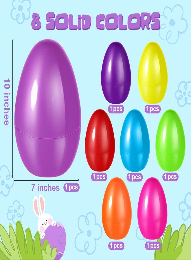 Shemira 8PCS Jumbo Easter Eggs, 10" Large Plastic Eggs for Egg Hunt, Empty Easter Eggs for Filling Treats,Fillable Eggs Bulk,Basket Stuffers Fillers, Easter Party Favor - Image 3
