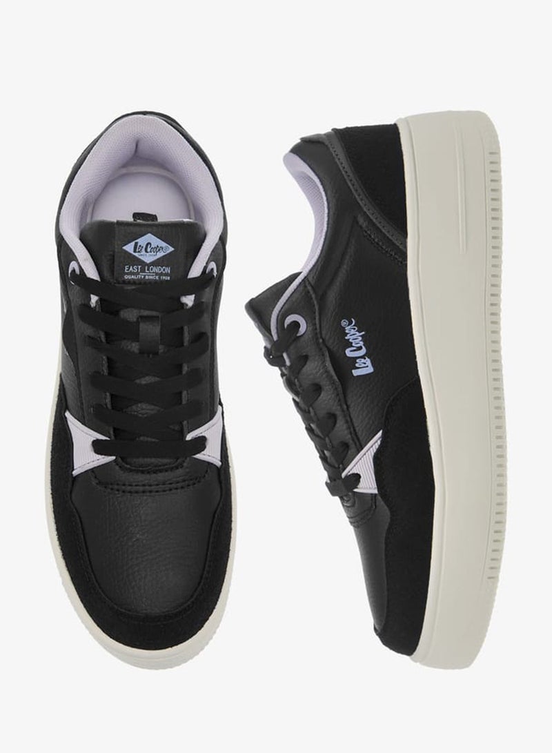 Lee Cooper Women's Logo Print Panelled Lace-Up Sneakers - Image 3