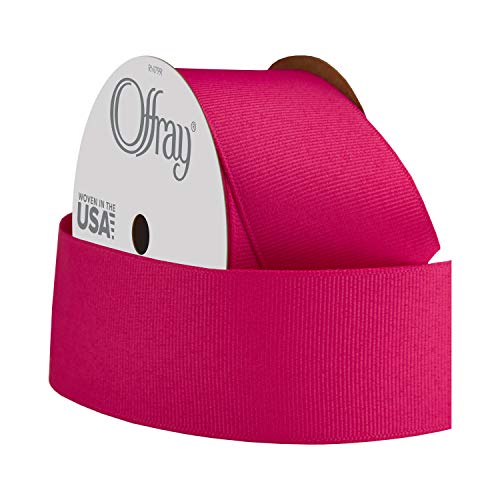 Offray Grosgrain Craft Ribbon, 1 1/2-Inch x 12-Feet, Shocking Pink - Image 2
