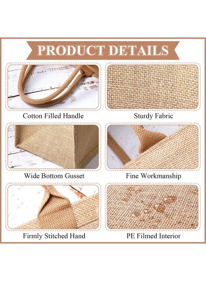Saintrygo 12 Pcs Burlap Jute Tote Bags with Handle Reusable Blank Bridesmaid Gift Bags for Shopping Wedding DIY, 12x12x7.7In(Jute) - Image 3