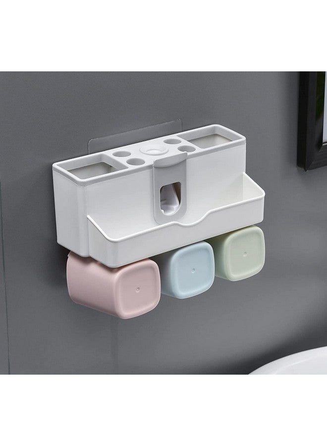 TYZAG Plastic Tooth Brush Holders for Bathroom, Toothbrush Holders, Toothbrush Holders for Bathroom Wall Mounted, Bathroom Racks and Shelves (3 Cups), White - Image 4
