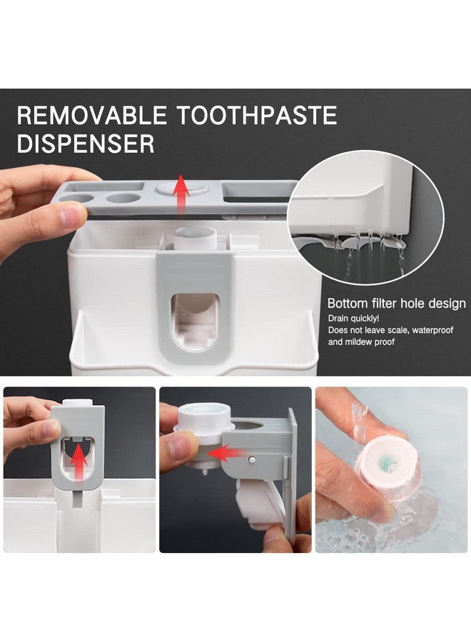 TYZAG Plastic Tooth Brush Holders for Bathroom, Toothbrush Holders, Toothbrush Holders for Bathroom Wall Mounted, Bathroom Racks and Shelves (3 Cups), White - Image 3