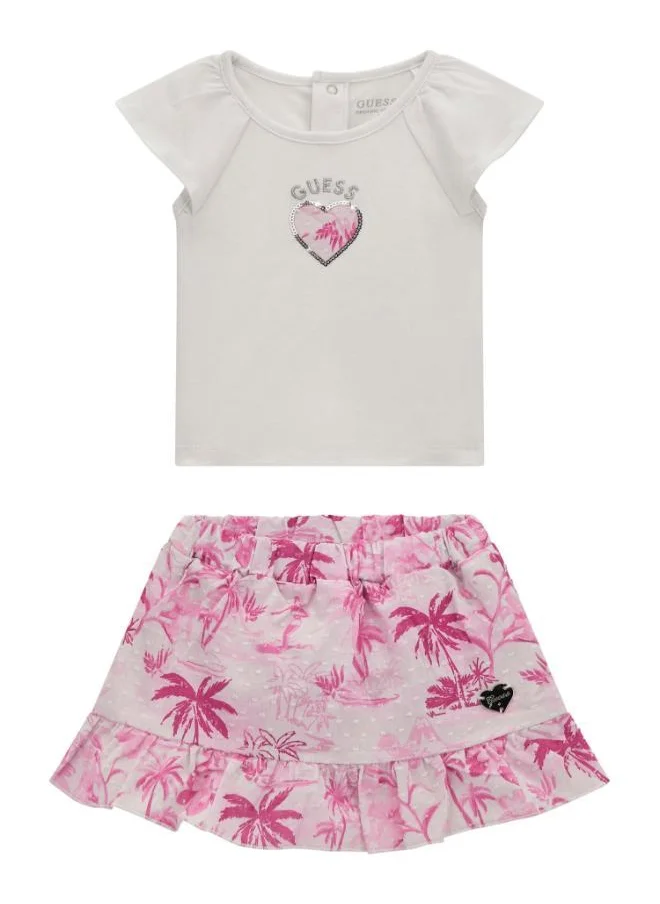 GUESS Kids Printed Shirt And Mini Skirt Set
