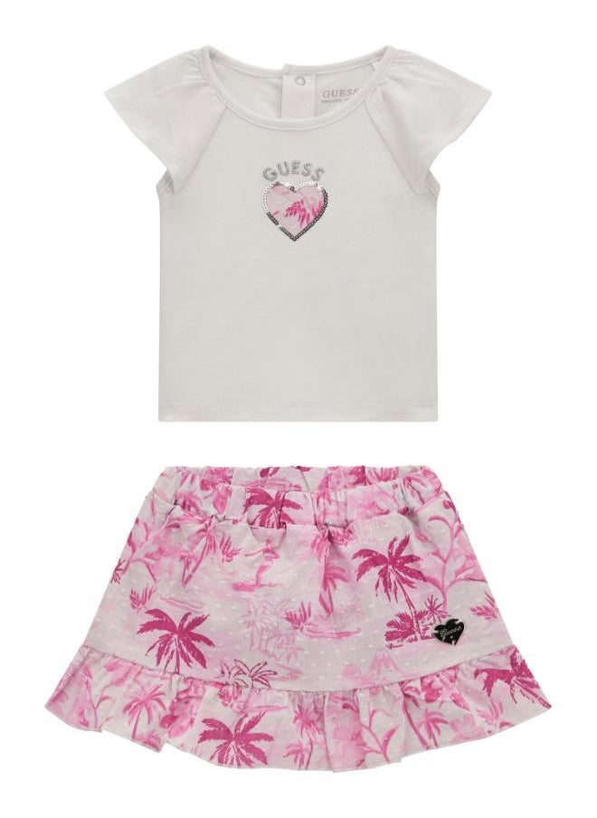 GUESS Kids Printed Shirt And Mini Skirt Set  - Image 1