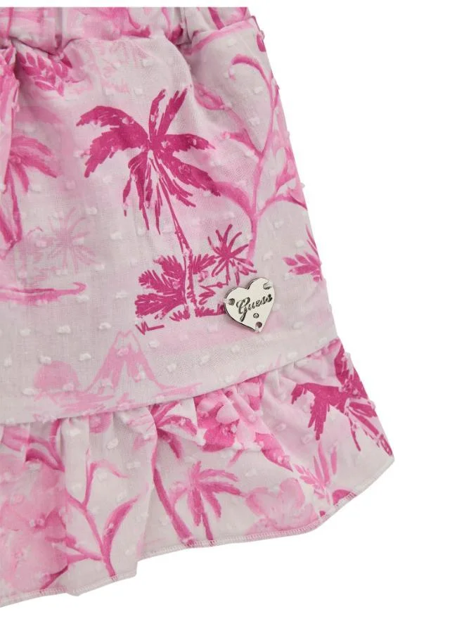 جس Kids Printed Shirt And Mini Skirt Set