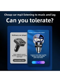 Generic Car MP3 Bluetooth Player High Sound Quality Multi-function Fast Charging Car Bluetooth Receiver Mobile Phone Navigation Listening To Songs-Body Color:Initial Version I [Button Model]]-Memory Capacity:Car MP3 Stand-alone [No U Disk-no Data Line]]  - Image 4