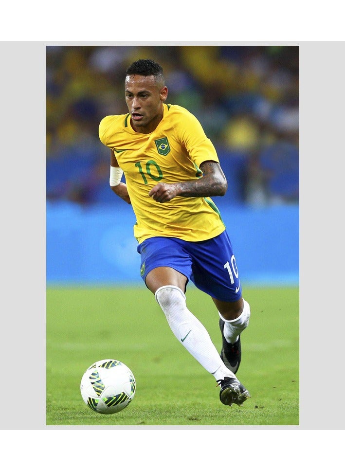 KUYING Neymar Poster Football Star Decorative Painting Self-Adhesive Style