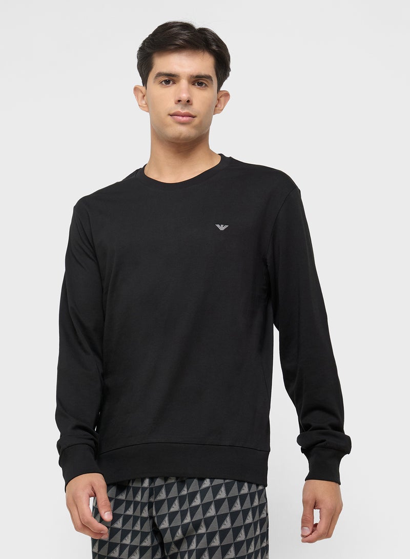 امبوريو ارماني طقم بيجاما وتيشيرت كاجوال بياقة دائرية - Image 3