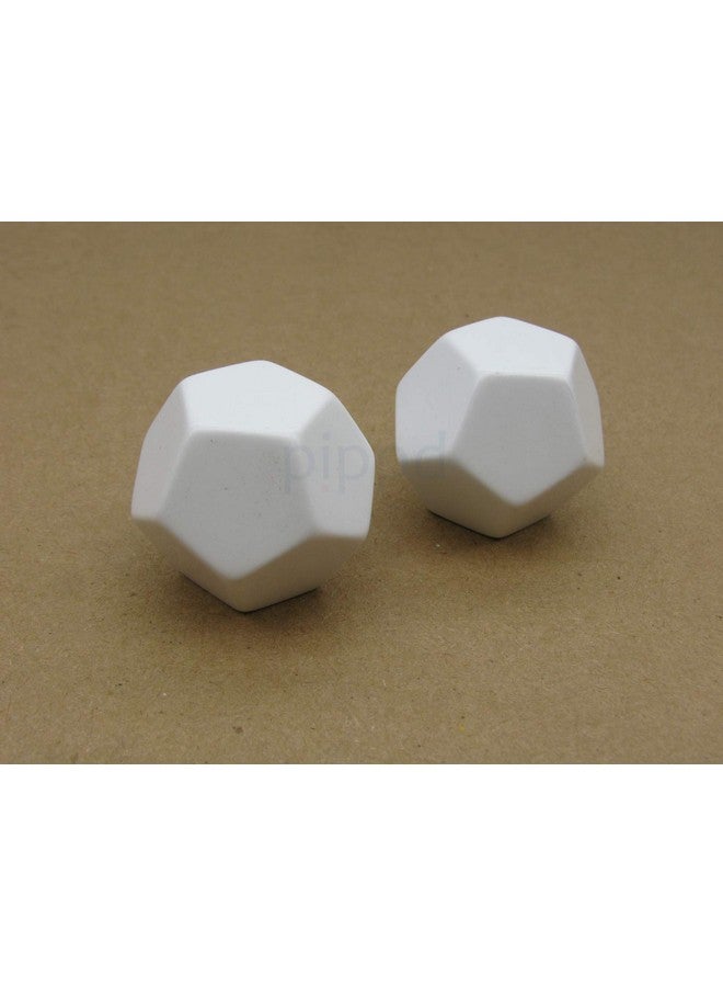 Koplow Games Pack of 2 Jumbo 26mm Blank Twelve-Sided D12 RPG Dice - White
