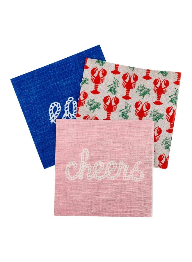 Restaurantware 13 Inch Paper Luncheon Napkins, 500 Cheers Rope Design Printed Napkins - 3-Ply, Textured Edges, Pink Paper Decorated Napkins, Soft And Strong, For Parties Or Catering Events - Image 1