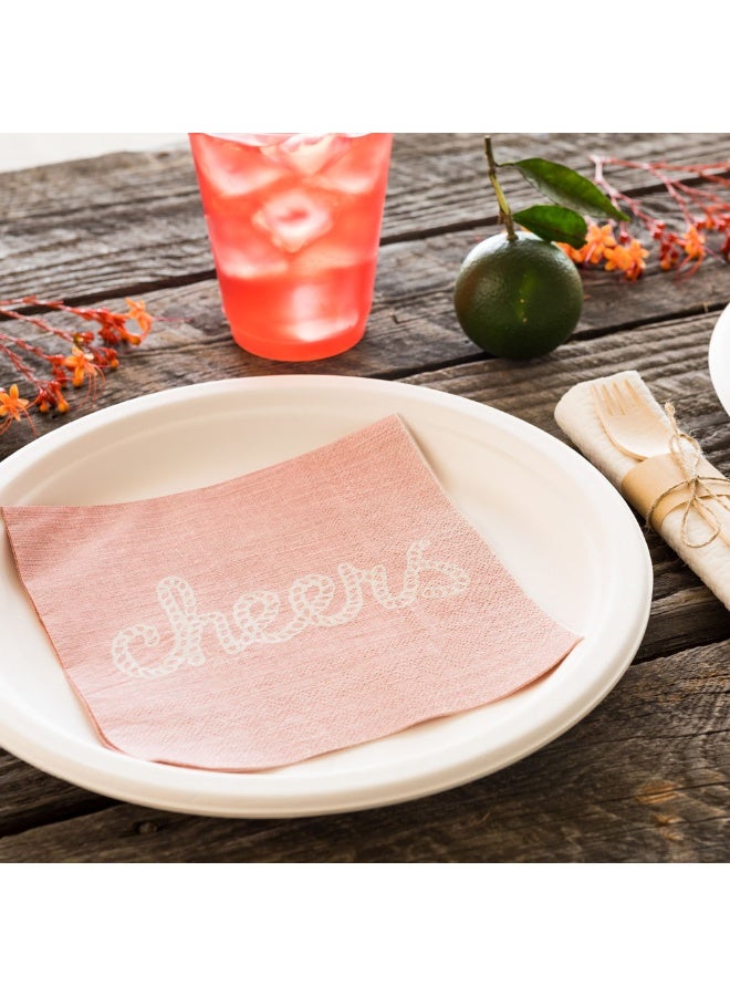 Restaurantware 13 Inch Paper Luncheon Napkins, 500 Cheers Rope Design Printed Napkins - 3-Ply, Textured Edges, Pink Paper Decorated Napkins, Soft And Strong, For Parties Or Catering Events - Image 3