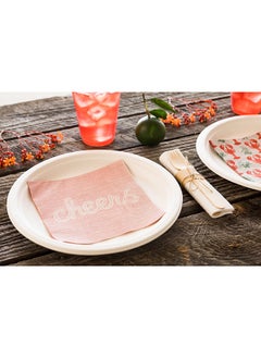 Restaurantware Restaurantware-13 Inch Paper Luncheon Napkins, 500 Cheers Rope Design Printed Napkins - 3-Ply, Textured Edges, Pink Paper Decorated Napkins, Soft And Strong, For Parties Or Catering Events  - Image 5