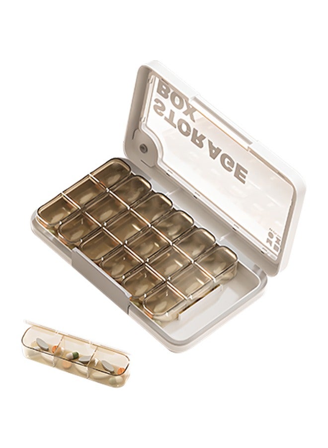 منظم حبوب أسبوعي مع صندوق دواء صغير مستقل، منظم حبوب يومي محمول، حافظة تخزين حبوب خالية من مادة BPA، منظم فيتامينات، حافظة حبوب طبية أسبوعية مكونة من 7 فتحات - Image 1