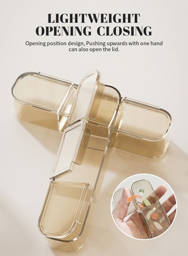 منظم حبوب أسبوعي مع صندوق دواء صغير مستقل، منظم حبوب يومي محمول، حافظة تخزين حبوب خالية من مادة BPA، منظم فيتامينات، حافظة حبوب طبية أسبوعية مكونة من 7 فتحات - Image 5