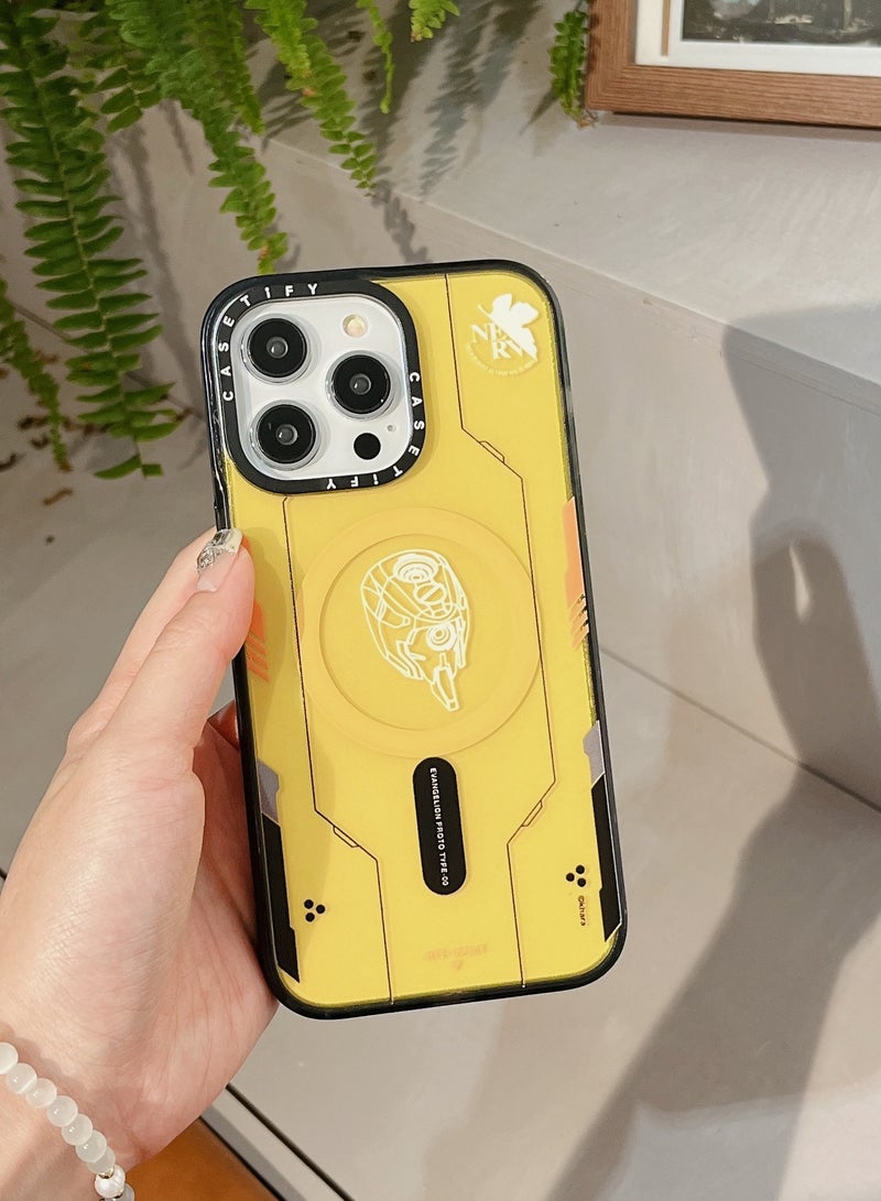 Casetify Apple iPhone 15 Pro Case,Test type-00 Magnetic Adsorption Phone Case - Yellow - Image 2