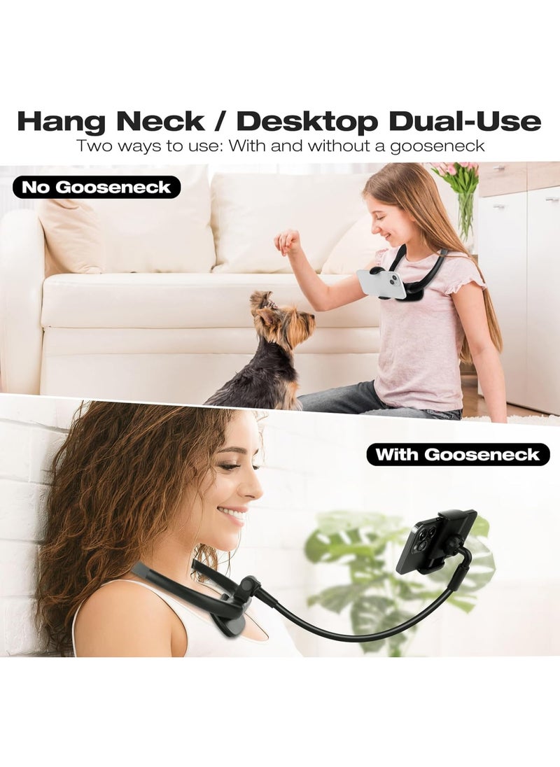 GUDOO - حامل هاتف، حامل رقبة للهاتف، حرية اليدين وحامل هاتف مرن من نوع Gooseneck للسرير، حامل هاتف رقبة POV/Vlog Selfie، حامل هاتف متعدد الوظائف وعالمي للهواتف بمقاس 4.7 إلى 6.7 إنش. - Image 1