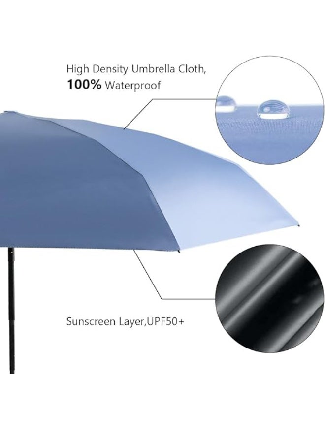 SUCITY Mini Folding Compact Umbrella with Case-Windproof Lightweight Pocket Umbrella-Rain Portable Umbrella Sun for Men and Women UPF 50+ UV Protection Umbrella - Image 4