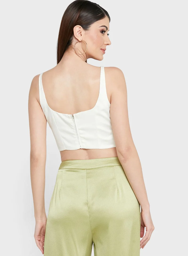 Miss Pap Square Neck Crop Top