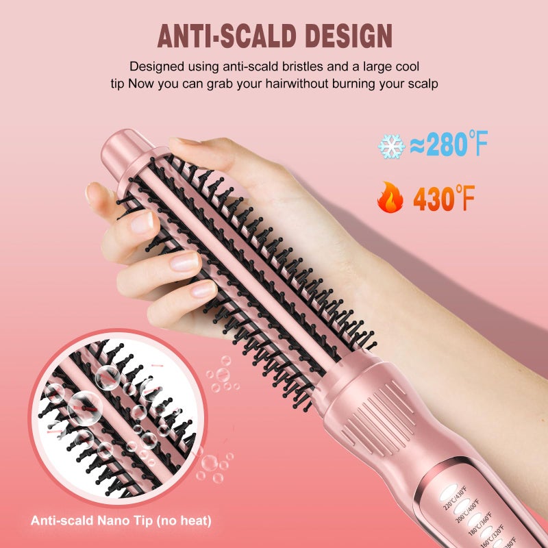DENVEK Thermal Brush, Heated Round Brush & Curling Iron with Ceramic Ionic Technology, Hair Tools for Volumizing & Styling, Travel-Friendly Hot Comb with Adjustable Temperatureï¼ˆGold 1 inchï¼‰ - Image 2