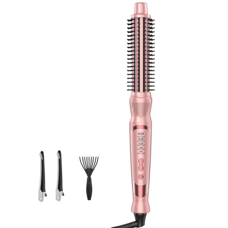 DENVEK Thermal Brush, Heated Round Brush & Curling Iron with Ceramic Ionic Technology, Hair Tools for Volumizing & Styling, Travel-Friendly Hot Comb with Adjustable Temperatureï¼ˆGold 1 inchï¼‰ - Image 1