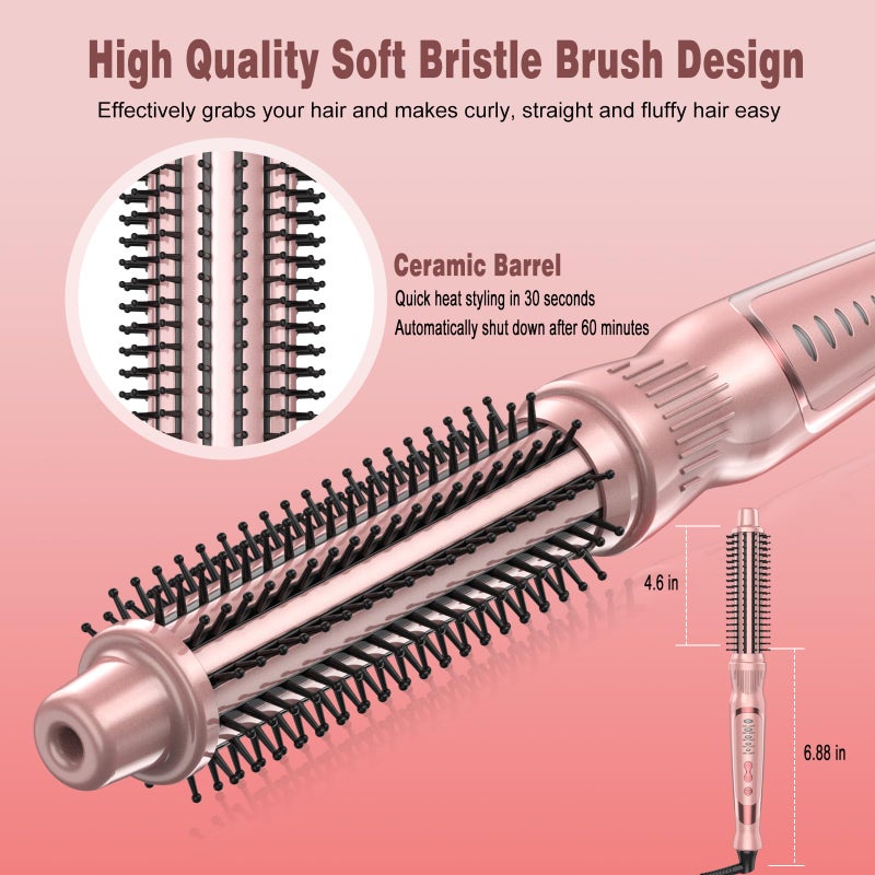 DENVEK Thermal Brush, Heated Round Brush & Curling Iron with Ceramic Ionic Technology, Hair Tools for Volumizing & Styling, Travel-Friendly Hot Comb with Adjustable Temperatureï¼ˆGold 1 inchï¼‰ - Image 4