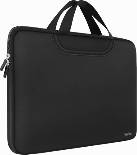 Naukay Laptop Sleeve Bag 15.6 Inch, Durable Traveling Briefcase Handle Bag & with Extra Pockets, Computer Protective Case Compatible for 15 15.6 inch HP, Dell, Acer, Asus, Black - Image 1