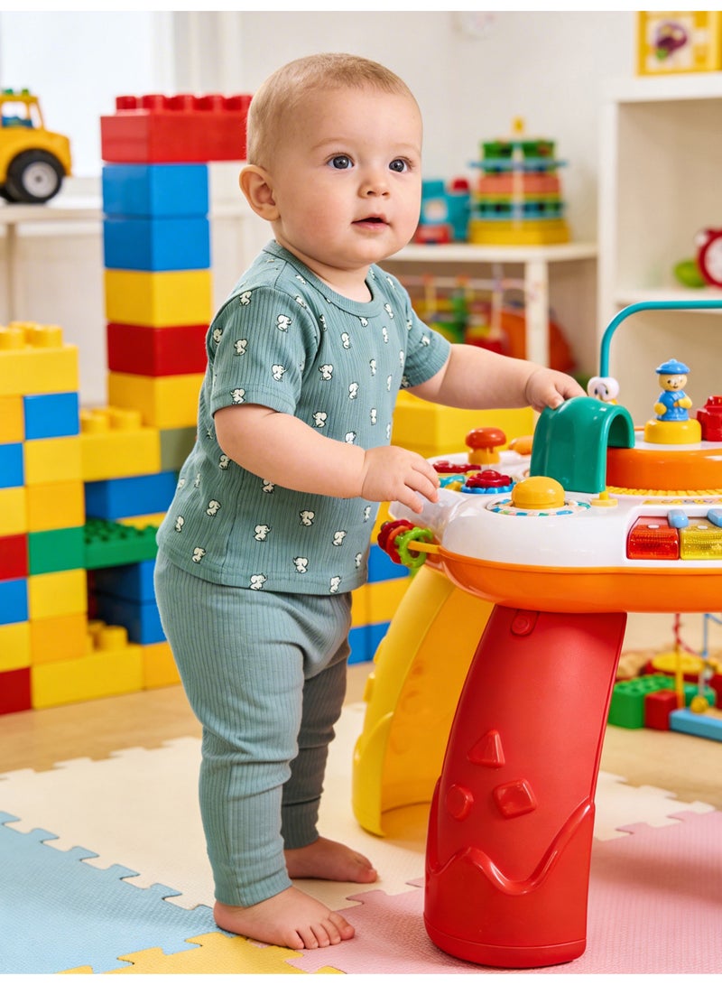Babies Basic Ribbed Cotton Printed Short Sleeves T-shirt and Pyjama Set - Image 2