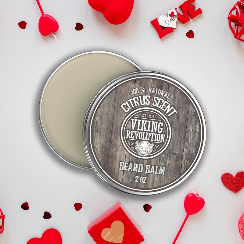 Viking Revolution BEST DEAL Beard Balm with Argan Oil & Mango Butter - Styles, Strengthens & Softens Beards & Mustaches - Citrus Scent Leave in Conditioner Wax for Men - Image 2