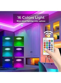 General 6 Pack LED Recessed Lighting 4 Inch 10W LED Downlight RGB + Warm White LED Recessed Ceiling Light 800 lumens can be dimmed with IR remote control, 16 color options 4 modes  - Image 2
