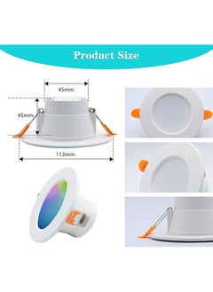 General 6 Pack LED Recessed Lighting 4 Inch 10W LED Downlight RGB + Warm White LED Recessed Ceiling Light 800 lumens can be dimmed with IR remote control, 16 color options 4 modes  - Image 4