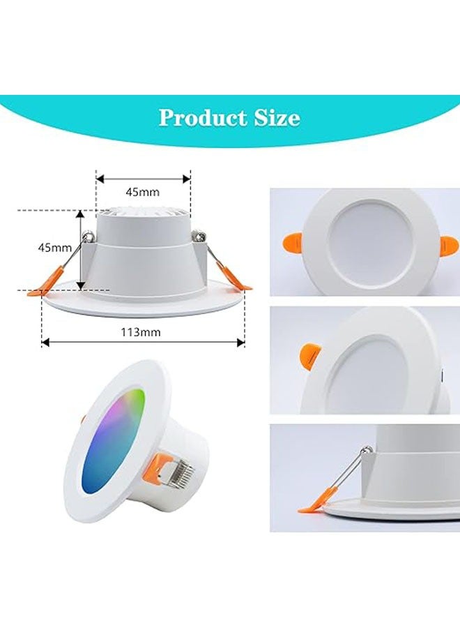 general 6 Pack LED Recessed Lighting 4 Inch 10W LED Downlight RGB + Warm White LED Recessed Ceiling Light 800 lumens can be dimmed with IR remote control, 16 color options 4 modes - Image 4