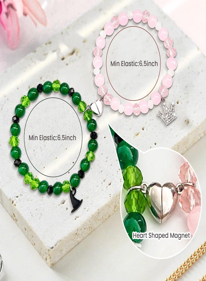 pupvus Green and Pink Friendship Matching Bracelets-Crown Witch Hat Matching Bracelets-BFF Couples Accessories, for Fans' Birthdays, and Party Favors for Fans - Image 2