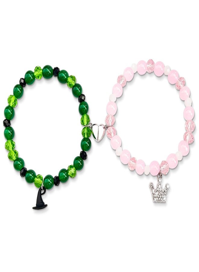 pupvus Green and Pink Friendship Matching Bracelets-Crown Witch Hat Matching Bracelets-BFF Couples Accessories, for Fans' Birthdays, and Party Favors for Fans - Image 1