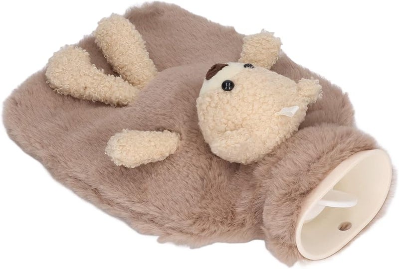 كيس الماء الساخن البني 1000 مل فم عريض لتخفيف الآلام والتوتر والتهاب المفاصل تصميم دب لطيف من البولي فينيل كلوريد مضاد للانزلاق يدفيء لفترة طويلة - Image 5