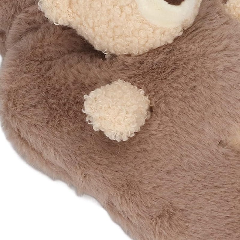 كيس الماء الساخن البني 1000 مل فم عريض لتخفيف الآلام والتوتر والتهاب المفاصل تصميم دب لطيف من البولي فينيل كلوريد مضاد للانزلاق يدفيء لفترة طويلة - Image 4