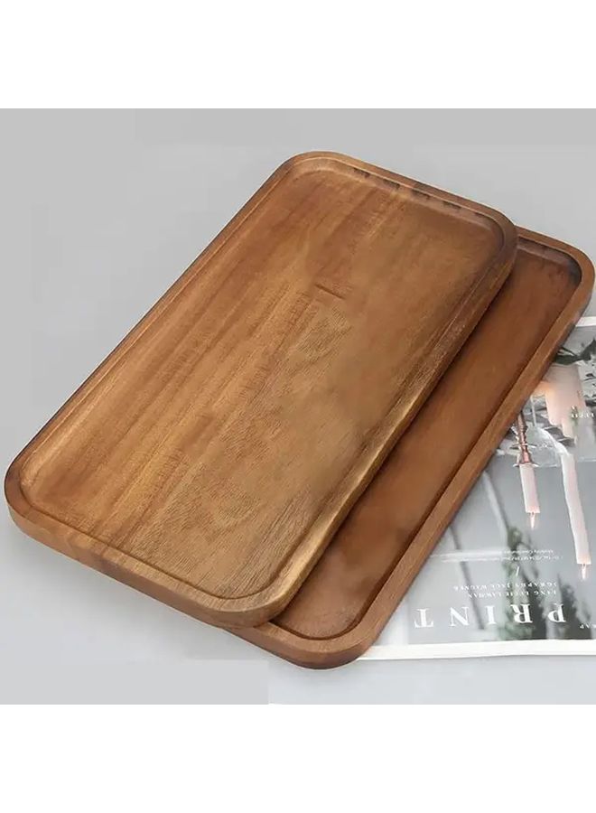 A Lovewood Rectangular Wooden Plate Medium For Food Display Multifunctional Cheese Appetizers And Snack Divider Rural Household Kitchen Decoration - Image 1