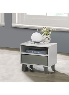 DANUBE HOME Genius 1 Drawer Kids Nighstand|Multifunctional Kids Bedside Table Space Saving Night Stand Side Table Modern Design Furniture For Bedroom L40Xw40Xh38.8Cm -White+Grey  - Image 5