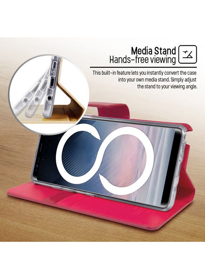 نيبمينينت غطاء حماية واقِ من الجلد لهاتف سامسونج جالاكسي نوت 8 فوشيا - Image 2