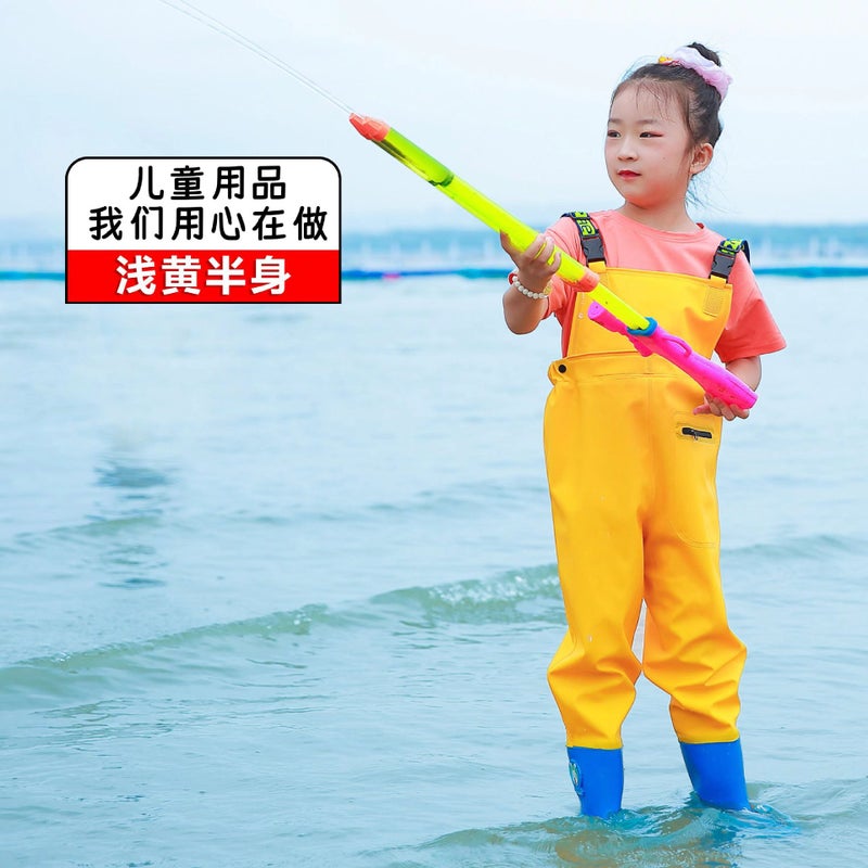 Children'S Rain Pants Raincoat Suit Waterproof Pants Full-Body Baby'S One-Piece Rain Shoes Play With Water Children'S Play With Water Clothes Raincoat Sleeve - Image 1