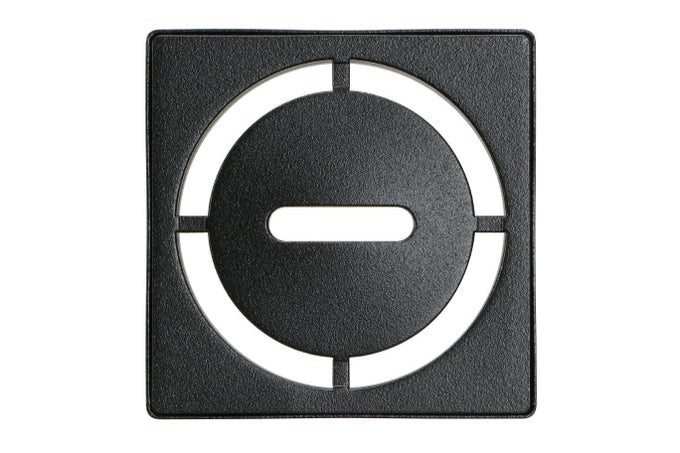 KERDIDRAIN PURE SHOWER GRATE KIT WITH INTEGRATED BONDING FLANGE IDEAL FOR TILE SHOWERS STAINLESS STEEL 4INCH GRATE SQUARE MATTE BLACK GRATE FINISH KDIF4GRKMGSD8