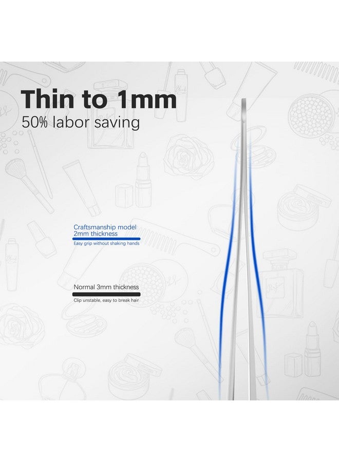 Velodios Pointed Tweezers for Women Facial Hair, High Precision Tweezers, Splinter Tweezers for Splinter Removal, No Gaps Stainless Steel Pointed Tweezers for Chin Hair and Ingrown Hair Removal - Image 3