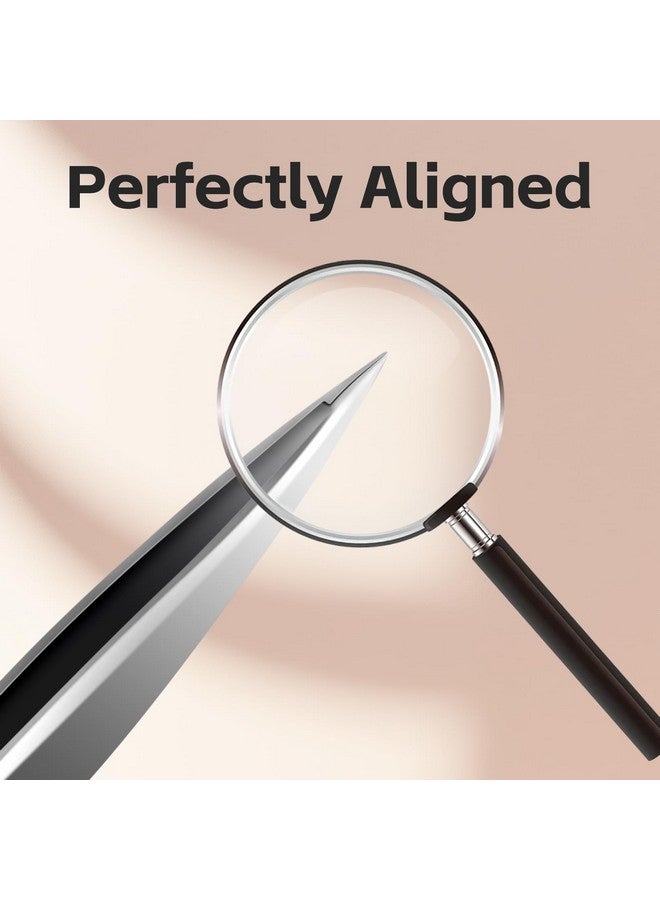 Velodios Pointed Tweezers for Women Facial Hair, High Precision Tweezers, Splinter Tweezers for Splinter Removal, No Gaps Stainless Steel Pointed Tweezers for Chin Hair and Ingrown Hair Removal - Image 2